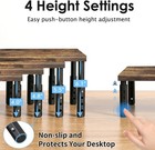 Adjustable Wood Computer Monitor Stand Riser  Office Desk Organizer And Accessor