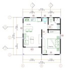 21x21 Feet Tiny House Plans 6 5x6 5 Meter 1 Bed 1 Bath Gable Roof  a4 Hard Copy 