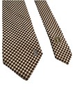 Louis Vuitton Necktie Silk Brown Check Mens Embroidered Logo Vintage Italy Made