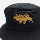 Polo Ralph Lauren L-xl Black Gold Race Horse Bucket Hat Cap Triple Pony New Nwt