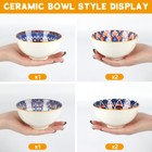 10oz Bohemian Style 6-piece Ceramic Rice Bowl Set Fit For Cereal soup desserts