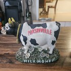 Milk Money Cow Bank Black   White Ceramic   Nashville  7 5  L X 5  T X 3  W