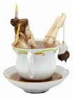 Magical Encounters Shocked Fairy Bathing In Tea Cup Figurine Fantasy Collectible