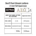 3 Inch 112 Pieces Wooden Greek Letters Bold Font Unfinished Wood 3 In 