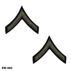 Private Chevrons Wwii Blue Felt   Od Patches   1944 Original   Us Army   Nos