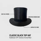 Antique German Silk Top Hat Collapsible Opera Felt Brim Vintage Formal