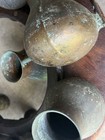 Antique Spanish Colonial Set Of Ten Brass bronze Olletas   excluding Base 