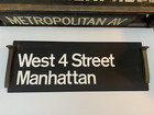 Ny Nyc Subway Roll Sign West 4th Street Washington Square Greenwich Village