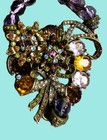 Magnificent Vintage Amethyst Crystal Necklace With Huge Pendant-assemblage