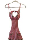 Victorias Secret Vintage Rare Pink   White Babydoll Tie Back Lingerie 36c