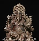 8  Tibet Bronze Gilt Ganesh Lord Ganesha Elephant God Buddha Statue Sculpture
