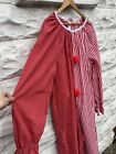 Vintage 1960   s Clown Suite Women   s Red Costume Stripe