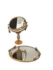 Vintage Hollywood Regency Vanity Mirror Stylebuilt 2 Sided Pedestal With Tray
