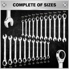 Ratchet Wrench Set 33pcs Sae Metric Open End Heavy Duty Tool Kit For Mechanics