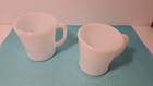 Vintage Fire King Coffee Cup Mug Heat Proof White Milk Glass Set Of 2