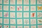 Wonderful Vintage Family Pictorial Birthday Album Antique Quilt  dated  1960  