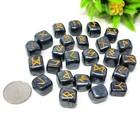 Hematite Rune Set   25 Hand-carved Viking Runes For Protection   Divination