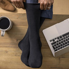 6 Pairs Mens Diabetic Socks Bamboo Non Binding E-z Top Thin Soft Multicolor Sock