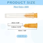100 Pcs 25g Tip Dispensing Needle With Luer Lock 1 5   Orange
