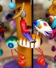 Day Of The Dead Merry-go-round Carousel Spins Handmade Clay Mexican Folk Art Sm