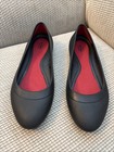 Women   s Crocs Lina Black Slip On Flats Shoes  9  Excellent