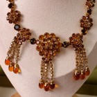 Roger Jean Pierre Made In France Amber Glass Necklace 1950s