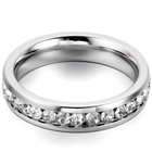 Stainless Steel Cubic Zirconia Eternity Mens Womens Wedding Promise Wedding Ring