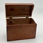 Vintage Wood Dovetailed Index Recipe Card File Box Cedar Storage Stash Trinket