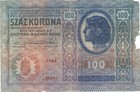 Yugoslavia  zagreb  Banknote 100 Kronen 1919  Stamp Glavna Carina Zagreb Vf
