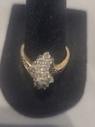 14k Yellow Gold Round 1 Ctw Diamond Cluster Ring Size 8 5 2mm Band 5 2g