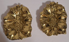 Pair Vtg Virginia Metal Crafters Brass Mistletoe Leaf Small Tray 1956 4-36 Dish