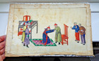 Large 19th Century Chinese Qing Pith Rice Painting Mandarin Ceremonial Scene