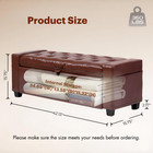 43 31   Storage Ottoman Bench  Leather Upholstered Tufted Bedroom Bench With Sto
