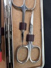 Vintage 1960s-70s Solingen Germany Travel Manicure Set In Hard Leather Case