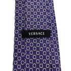 Versace Men s Recent Tie Purple Polka Dot Medusa Logo Silk 3 1 8   w  X 59   l 
