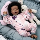 Reborn Baby Dolls Lifelike Black Skin Girl African American Vinyl Silicone Doll