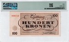 1943 Czech-theresienstadt Ghetto 100 Kronen Cz-656 Pmg 50 Au Banknote