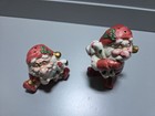 Vintage Fitz   Floyd 1990 Ceramic Santa Claus Salt pepper Shakers W  Candy Canes
