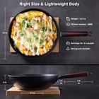 Teewe Carbon Steel Wok -13 Inch Woks   Stir-fry Pans 13 Inch  Glasslid 