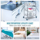 Lab Rolling Cart 3-layer Stainless Steel Medical Dental Lab Serving Cart