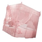 Luxury Princess 3 Side Openings Post Bed Curtain Canopy Netting Mosquito Net