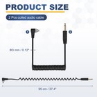 2 Pcs 3mm To Male Flash Pc Sync Cable With Screw Lock 3 5mm 2p  To Pc  Black