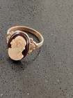 Vintage Uncas Cameo Ring Art Deco Size 5 5 Good Condition T3