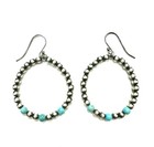 Navajo Pearl Beads   Turquoise 4mm Sterling Silver Hook Dangle Earrings Sale