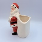 Vintage Relpo Santa Claus Toy Bag  Vase Christmas Planter Ceramic Mcm 6365
