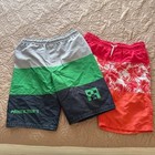 Big Boys Large Swim Trunks Lot Mindcraft Cat   Jack Multi
