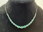 Vintage Malachite Sterling Silver Bead Necklace Navajo Style 16    15 6g