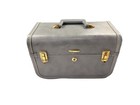 Vintage Taperlite Train Case Blue Carry-on Makeup Cosmetic Luggage No Key