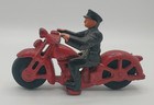 Vintage Hubley Cast Iron Red Motorcycle Rider Policeman Officer 4  Antique 