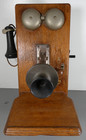 Antique Kellogg Chicago Hand Crank Oak Wood Wall Telephone     Bakelite Handset